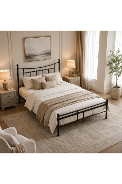 SAHABA Bed Frame, Metal Bed Frame with Underbed Storage, 200L x 140W, Noise F...