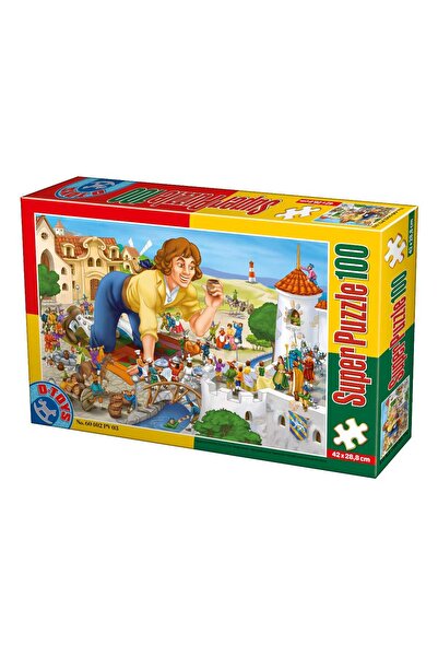 D-Toys Super puzzle Călătoriile lui Gulliver - Puzzle pentru copii, 100 de piese