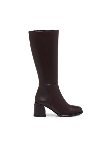 Tergan Kahverengi Hakiki Deri Kadın Çizme - K25K1CM68258-A24