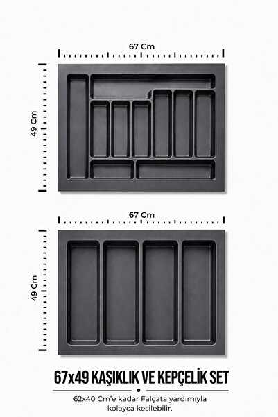 Bürke 67x49 cm Çekmece İçi Kaşıklık Ve Kepçelik Organizer ( 60*40 Cm'e Kadar ...