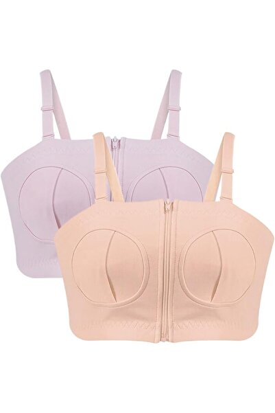 GENERAL Cotton Breastfeeding Bra for Women, Wire-Free Breast Pump Bra with Fr...