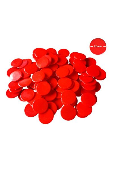 Game Master Set 100 jetoane pentru jocuri, diametru 22 mm, culoare rosie