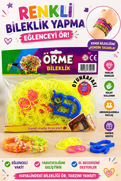 OYUNKAFASI Renkli Örme Bileklik Yapma Aktivite Oyunu – El Becerisi ve Tasarım...