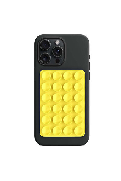 Techsuit Suport adeziv cu ventuze pentru telefon SY-PAD, galben