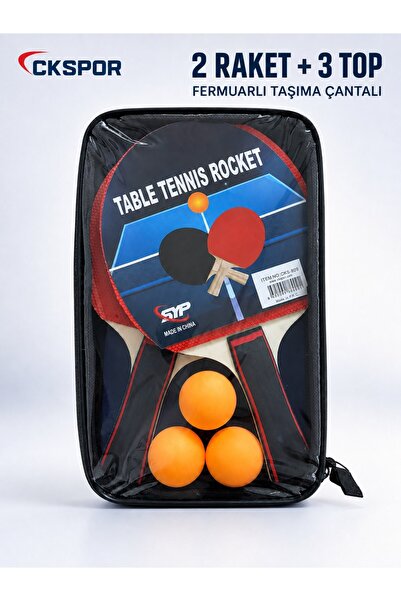 CKSpor 2-Piece Table Tennis Racket Set, Ping Pong Set with 3 Balls and Zipper...