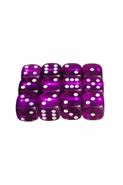 Game Master Set of 12 dice, 12 mm, purple, quality, translucent plastic