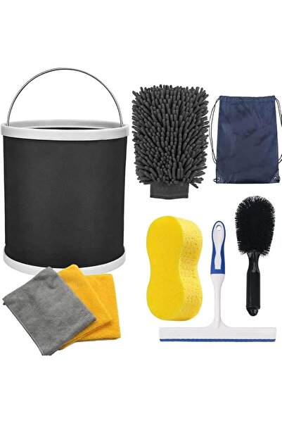 MIKUER Car Cleaning and Washing Tool Set with Collapsible Bucket Sponge Wash ...