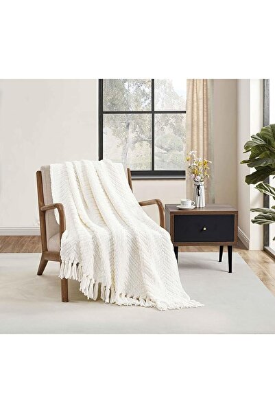 CREVENT Knitted Decorative Throw Blanket for Couch Sofa Chair Bed, Soft Breat...