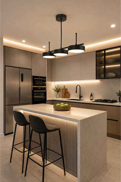 Fer Avize Çello Led Modern Tasarım 3 Renk Işık Seçenekli Enerji Tasarruflu 3'...