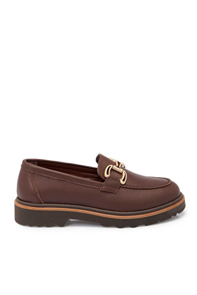 Tergan Kahverengi Hakiki Deri Kadın Loafer - K25S1AY68322-A24