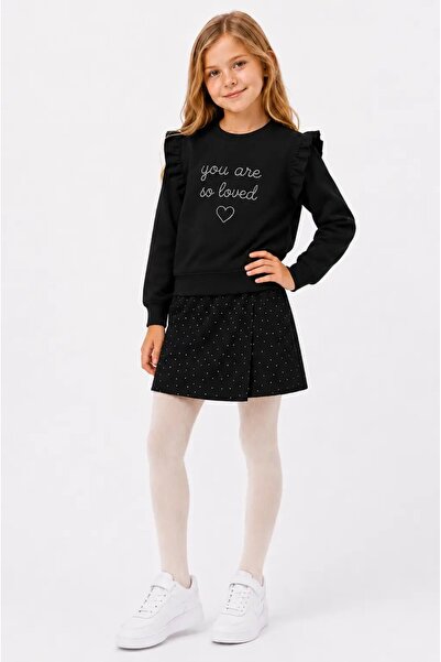 My Hanne You Are so Loved Embroidered Shorts Skirt Girls' Set 32463