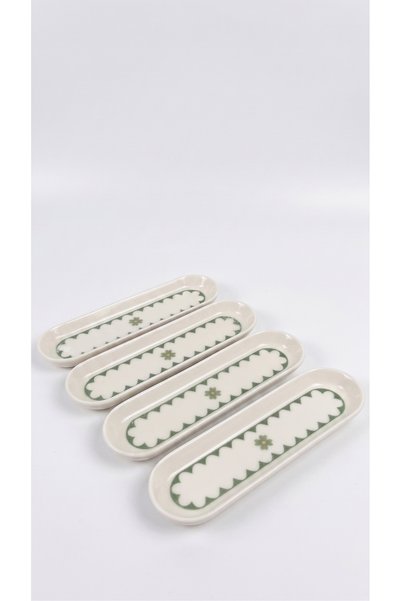 Tezyinat Wood Yeşilyonca Porcelain 4-Piece Olive Bowl Set