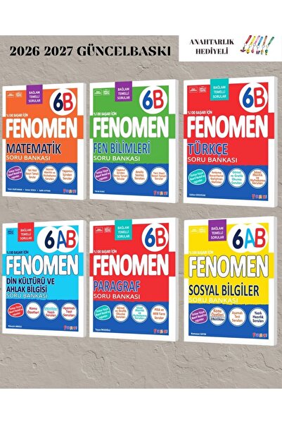 Fenomen Yayıncılık 6.SINIF MAT FEN BİL TÜRKÇE VE SOSYAL BİLGİLER PARAGRAF DİN...
