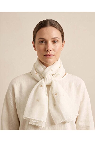 REDTAG Girls Ivory Embroidered Scarf
