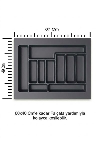 Bürke 67x49 cm Çekmece İçi Kaşıklık Organizer kepçelik ( 60*40 Cm'e Kadar Kes...