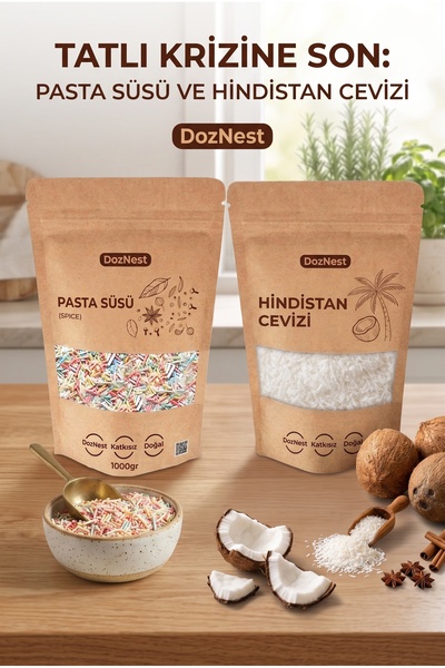 DozNest Tatlı Krizine Son: Pasta Süsü 100 Gr ve Hindistan Cevizi 100 Gr