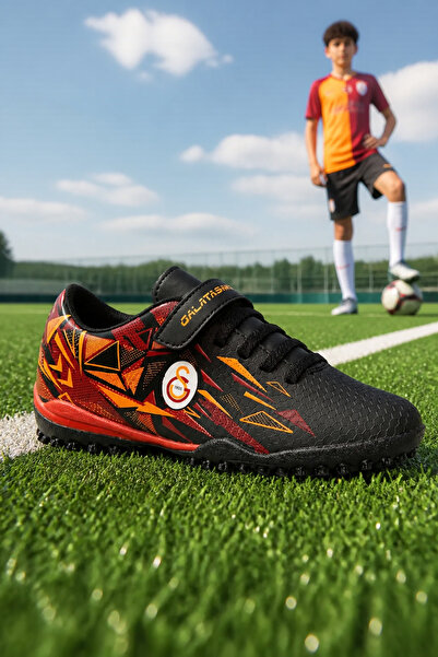 Galatasaray ST-4847 Velcro Μαύρα Παπούτσια Ποδοσφαίρου για Αγόρια