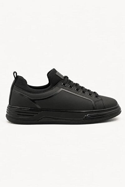 Beınsteps Men's Black Daily Sneaker Shoes Lace-Up Thick Soled Casual Sports S...