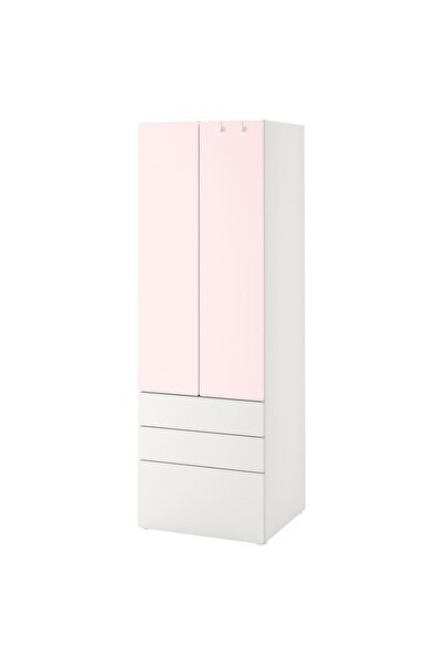 IKEA Modern Beyaz Bebek Çocuk Gardırop 60x57x181 cm İskandinav Tarzı Sağlam A...