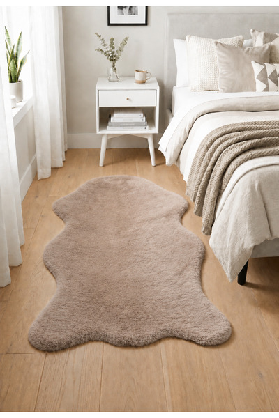 SANRUGS Home & Living Tavşan Tüyü, Post Halı, Peluş Post, Yıkanabilir ve Kaym...