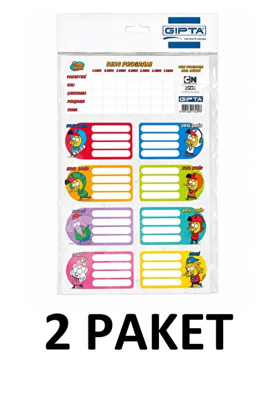 KESKİN COLOR 2 pachete de etichete școlare Kral Şakir cu program de cursuri, ...