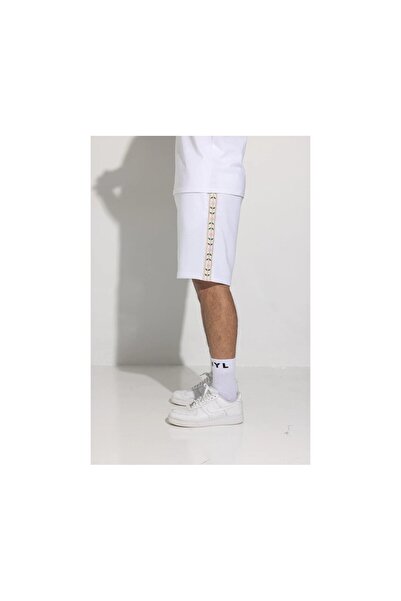 VINYL ART CLOTHING Βινυλένιο σορτς Βερμούδα με λευκό τελείωμα, βαμβακερό, καν...