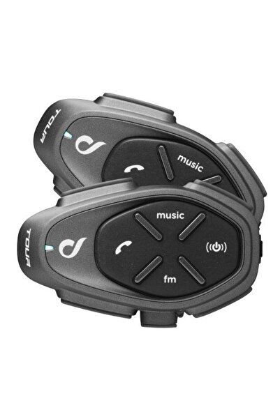 Interphone Casti TOUR HD Intercom Motocicletă 1500m 2 bucăți Negru