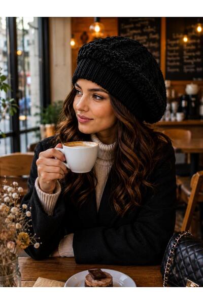 Wearflawless Дамска плетена барета тип  "художник ", Зимна плетена мека топла...