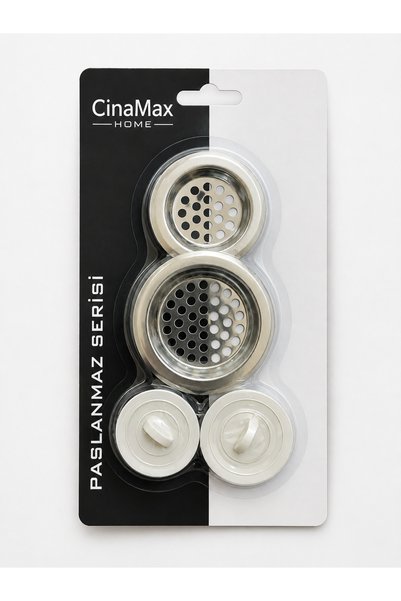 CinaMax Sink Strainer and Plug Set 2-Piece Stainless Steel Kitchen Bathroom D...