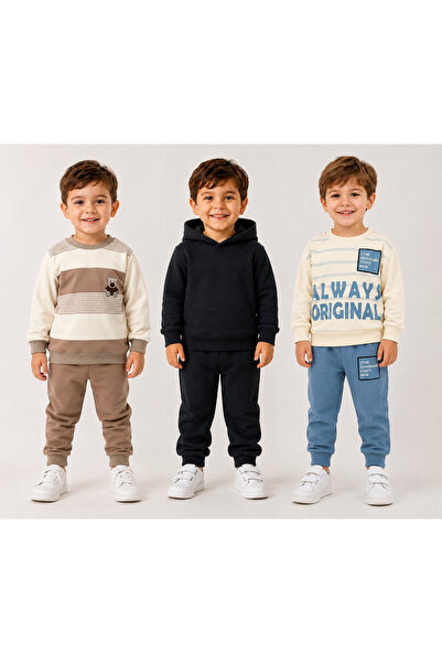 Melodikids Boy's Seasonal Sweatshirt Tracksuit Set 3 Piece Set