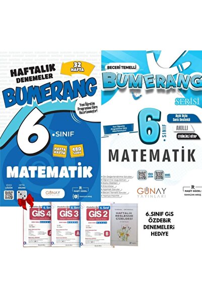 Günay Yayınları 2026-2027 MÜFREDAT MAARİF MODEL 6 SINIF MATEMATİK BUMERANG HA...
