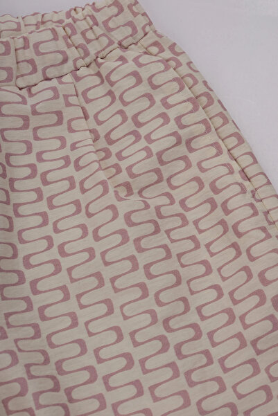Mioma Kids Patterned Trousers Zigzag Powder Pink