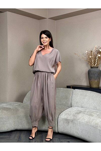 RAMONA BADESCU EXCLUSIVE Set de top și pantaloni Jasmine - LATTE
