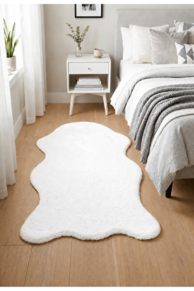 SANRUGS Home & Living Tavşan Tüyü, Post Halı, Peluş Post, Yıkanabilir ve Kaym...