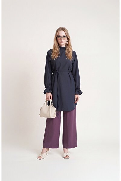 Fatma Atasoy Reglan Kol Lacivert Soft Touch Modal Tunik