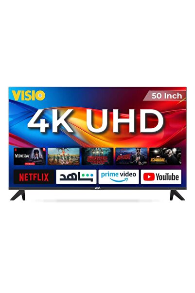 Visio تلفزيون ذكي LED بدقة 4K UHD مقاس 50 بوصة - نظام أندرويد 15 AOSP، معالج ...