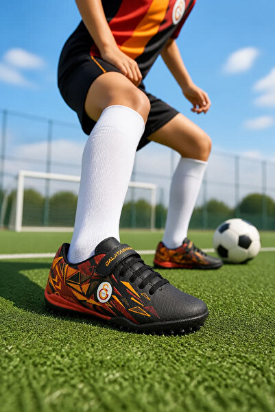 Galatasaray St-3619 Velcro Black Boys' Astroturf Field Shoes