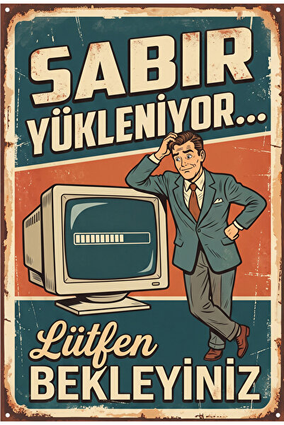 Lucena Retro strpljenje učitava metalni poster sa slikama, humoristični zidni...