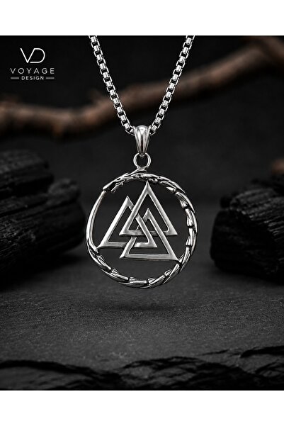 voyageaccessory Stainless Steel Viking Dragon Hoop Valknut Odin Symbol Men's ...