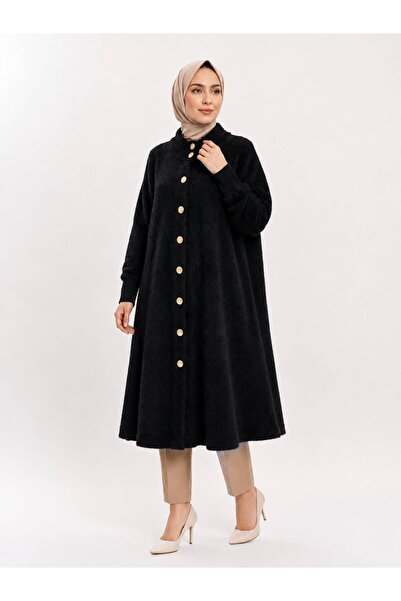 HIRA CO. Women's Bearded Knitwear Cardigan Buttoned Front Oversize Long Sleev...