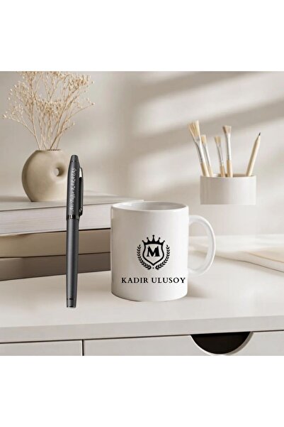 gifttime Kişiye Özel İsimli Kupa Bardak ve Kalem Seti - Ofis Hediyesi Seti - ...
