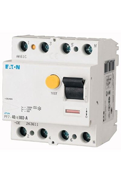 Eaton Intrerupator Diferential 63A 4p 10ka 30ma, Eaton, Multicolor