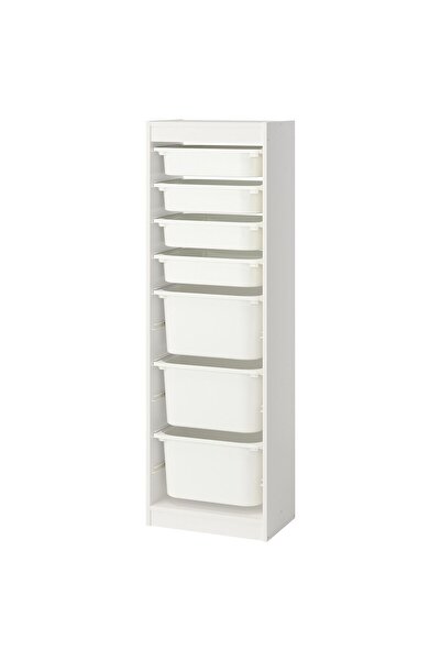 IKEA Modern Beyaz Oyuncak Saklama Ünitesi 46x30x145 cm Çocuk Odası İskandinav...