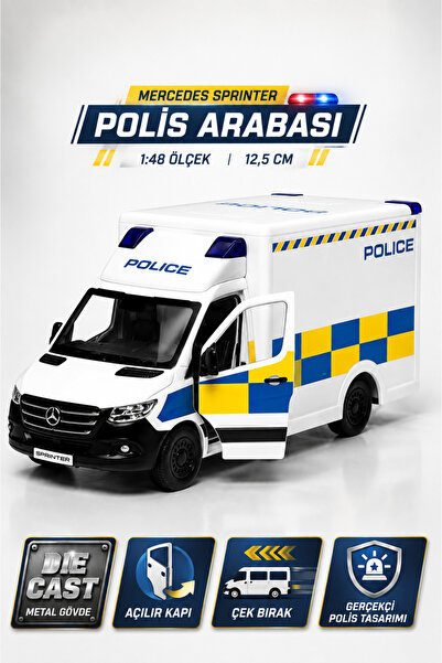 TRENDZONE Mercedes Benz Sprinter Polis Özel Harekat Metal Model Araba 12,5cm ...