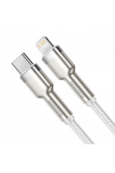 NO BRAND Cablu Baseus metalic USB-C Tip C la Lightning PD 20W 1m Alb