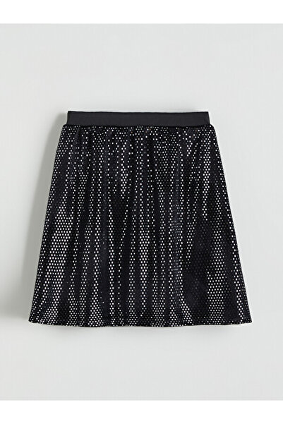 LC Waikiki Rmz Gi̇yi̇m Farkiyla Sparkling Girl's Skirt with Waist Cord