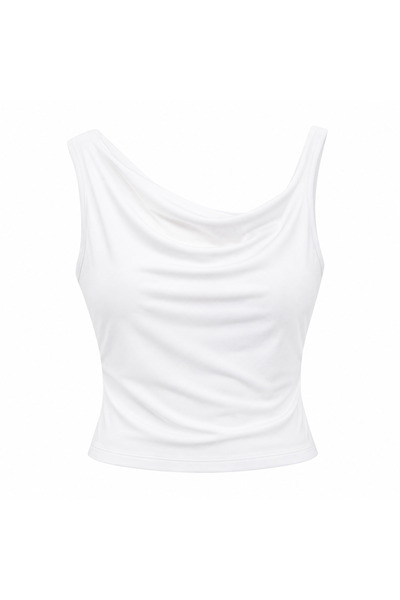 Buket Teke White Polyamide Low-Strap Blouse