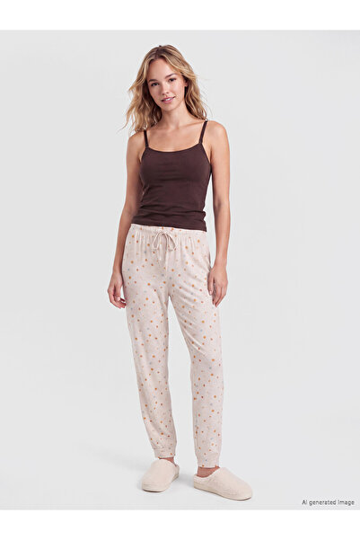 LC Waikiki Rmz Gi̇yi̇m Farkiyla Women's Printed Pajama Bottoms with Waist Cord