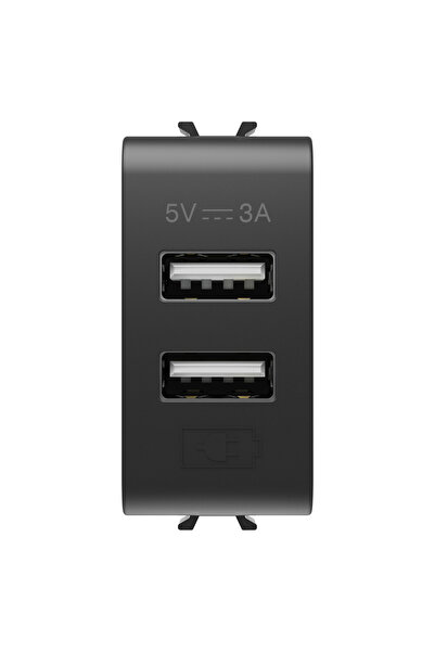 Danex 2xUSB 3A 1m Black Chorus Socket – | Gw12447, DANEX, Black
