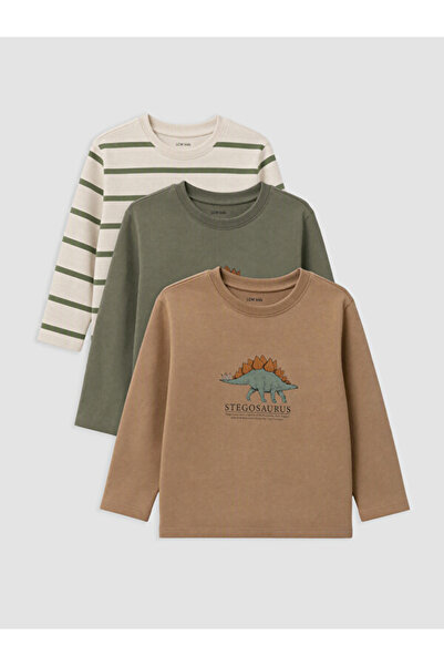 LC Waikiki Rmz Gi̇yi̇m Farkiyla Printed Boys' T-Shirt 3-Pack